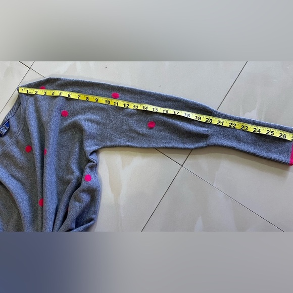 Joules Knitwear Crafted from Finest Yarns gray pink dots cotton polyester wool - Picture 14 of 16